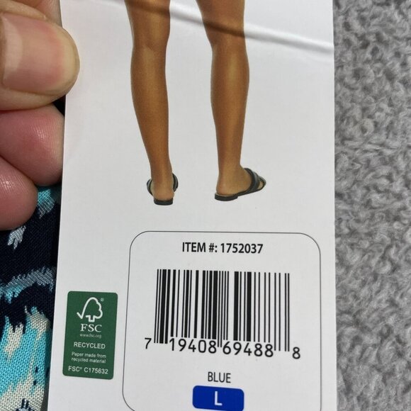 NEW Wildfox Womens L Blue Ikat Elastic Waist Pull-On Shorts - Picture 6 of 7